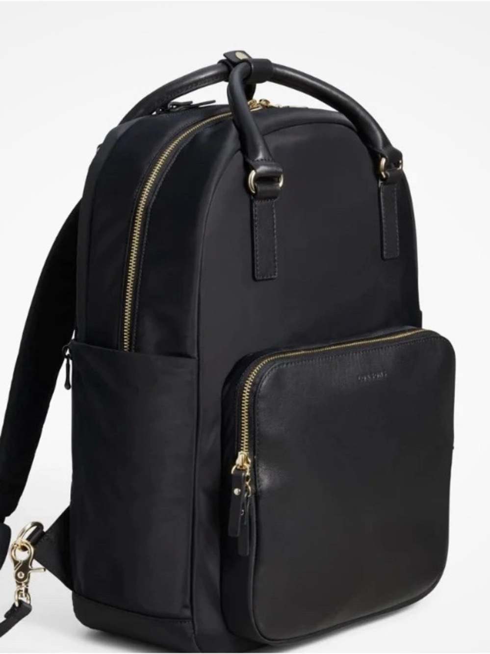 Lo & Sons Black Leather Travel Backpack